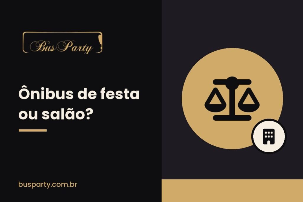 Ilustração da Bus Party comparando ônibus de festa e salão